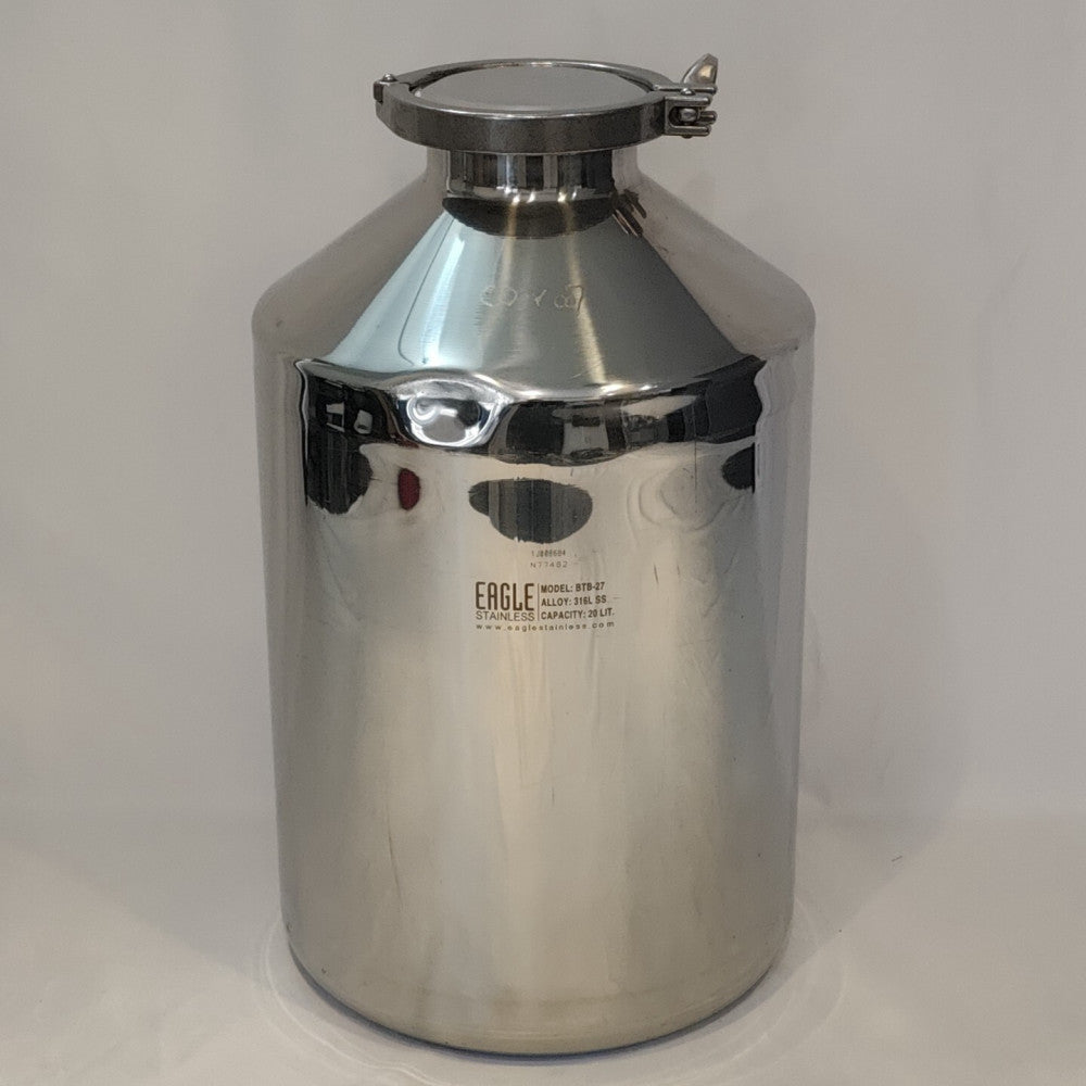 Eagle Stainless 316L Steel BTB-27 Canister Vessel Carboy 20L W/Lid Dented