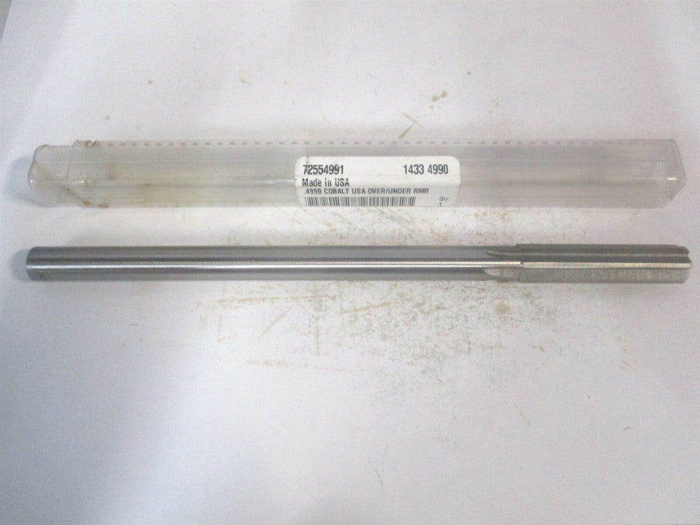 (1433-0.4990) 0.499" x 2" x 8" OAL 6-Flute Cobalt RH Chucking Reamer 