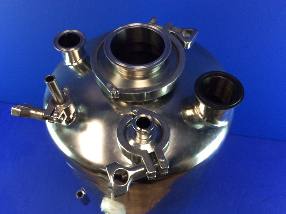 ALLOY PRODUCTS CORP. 8-GAL 316L STAINLESS STEEL TANK W/ (2) ITT 3/4" VALVES