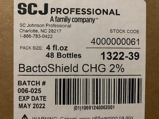 (Case of 48) DEB BactoShield CHG 2% Surgical Scrub, 4 fl oz, 1322-39 EXP 05/2022