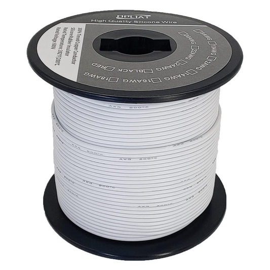 20AWG Flexible Silicone Electrical Wire 300FT White, 20 Gauge AWG Stranded