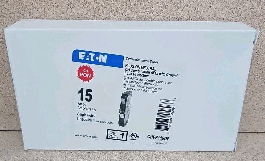 Eaton CHFP115DF PON 15 AMP Circuit Breaker DUAL FUNCTION