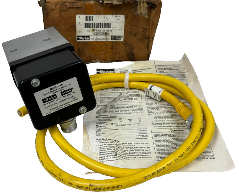 NEW PARKER / SCHRADER BELLOWS W21542183B PROGRAMMABLE REGULATOR VALVE PAR-15