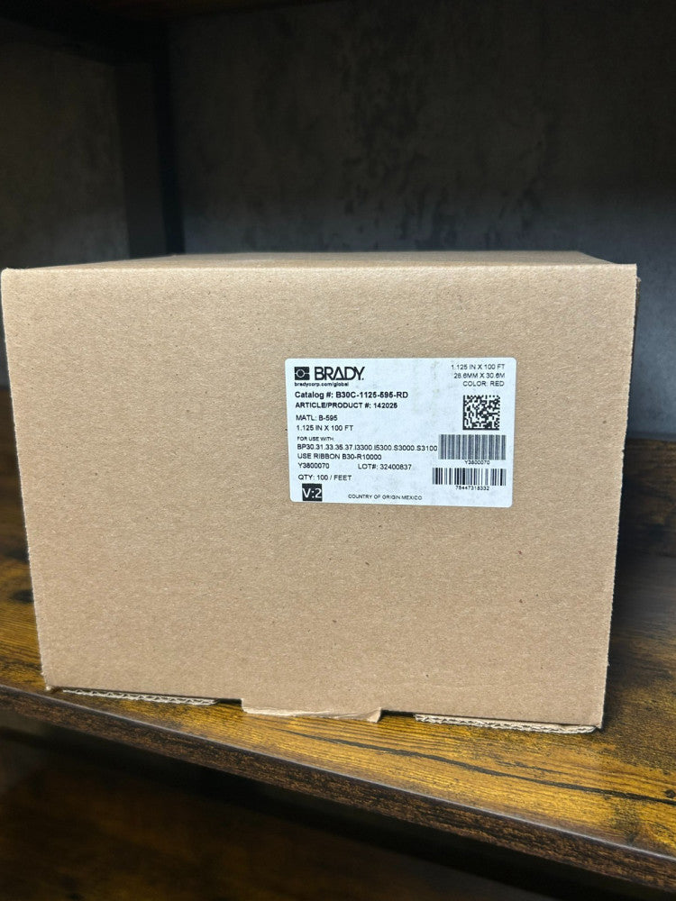 Brady B30C -1125 - 595 - RD    100 feet Vinyl 1.125 In - Red - article # 142025