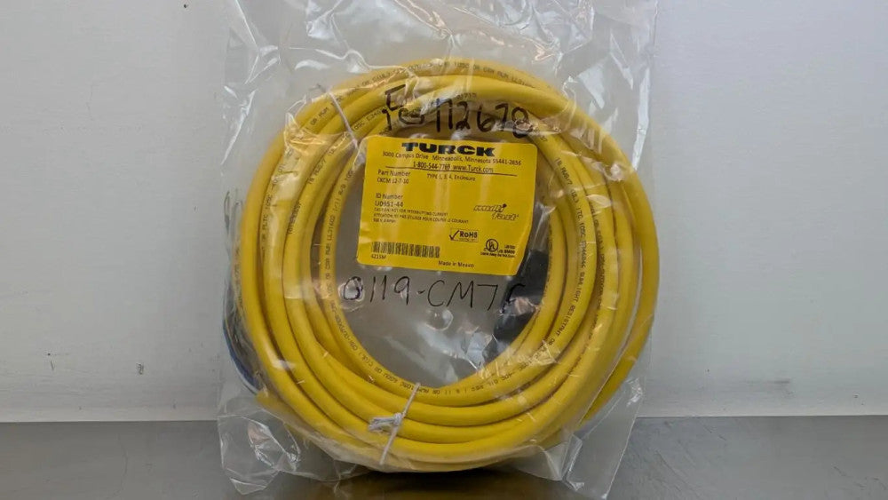 Turck CKCM 12-7-10 Cordset U0951-44 Female M23 Single End 7 Wire 10m Yellow