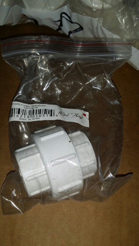 Red Flag Products Slip Union Water Pump Socket  1-Inch  White