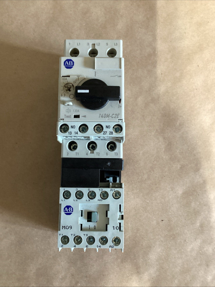 ALLEN-BRADLEY 140M-C2E-C10 SERIES B CIRCUIT BREAKER W/Allen Bradley 100-M09N*3