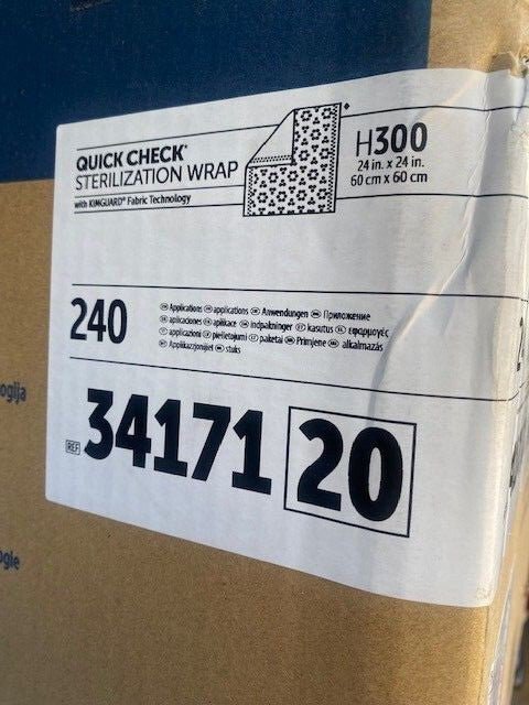 Halyard  Wrap H300 Sterilization Wrap 24"x24" Case of 240 #34171 Quick Check