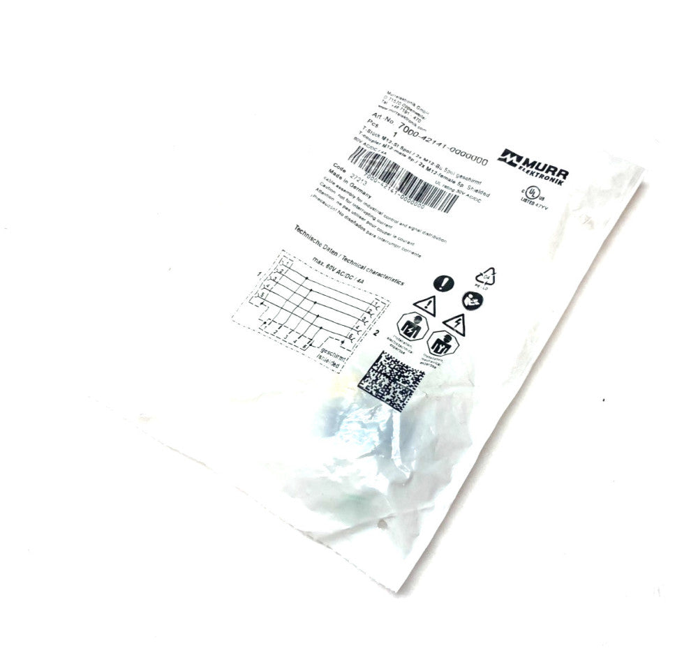 Murrelektronik 7000-42141-0000000 T-Coupler M12 5-Pin, Male To x2 Female 5-Pin