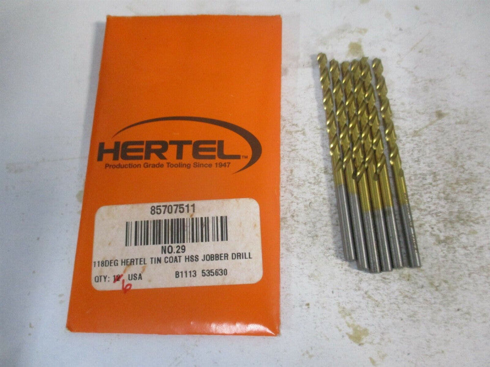 (85707511) #29 1-3/4 x 2-7/8" OAL 118° High Speed Steel Jobber Drill - Pack of 6