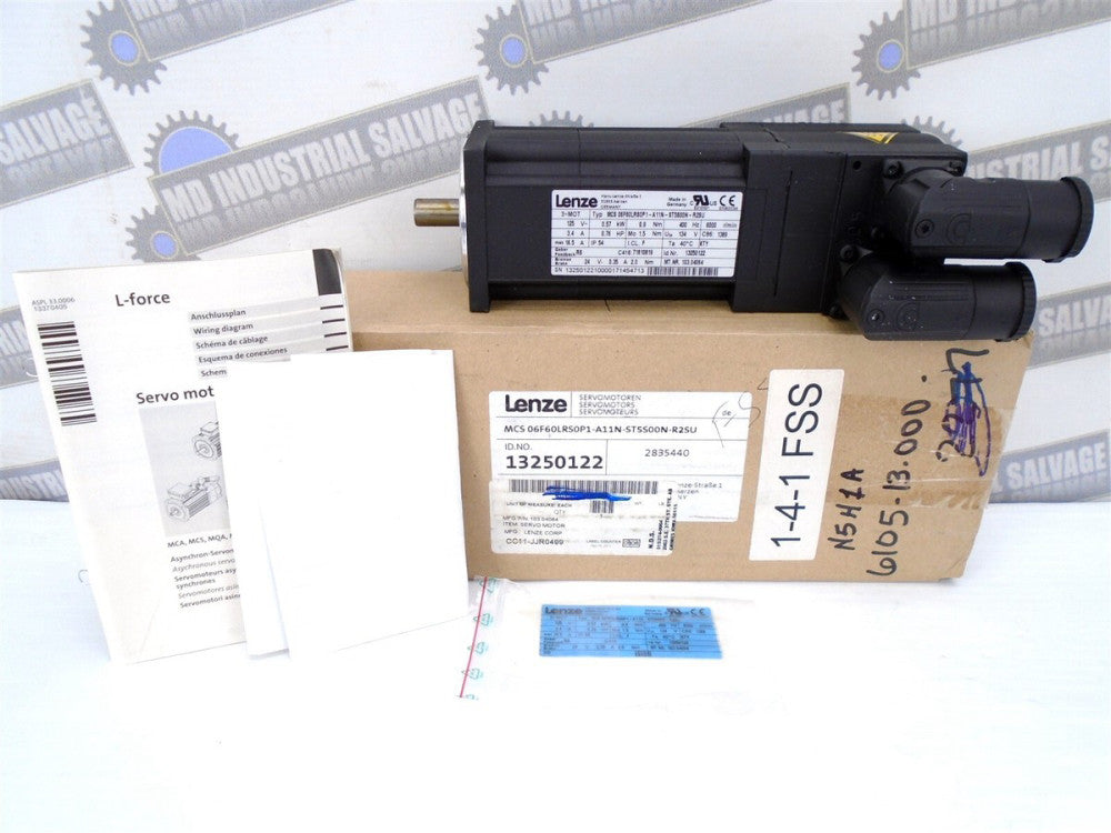 LENZE - MCS 06F60LRS0P1-A11N-ST5S00N-R2SU - SERVO MOTOR - 150V - 1HP - 6000 RPM 