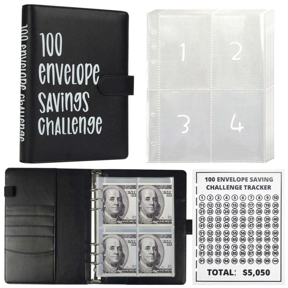 100 Envelopes Money Saving Challenge Binder Budget Planner Budget Book With C...