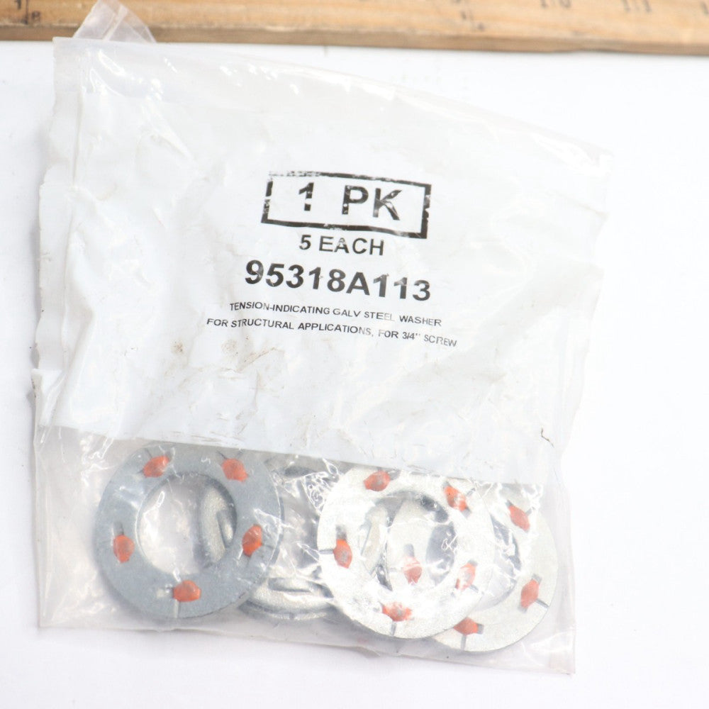 (5-Pk) Tension-Indicating Washer Galvanized Steel 3/4" 95318A113