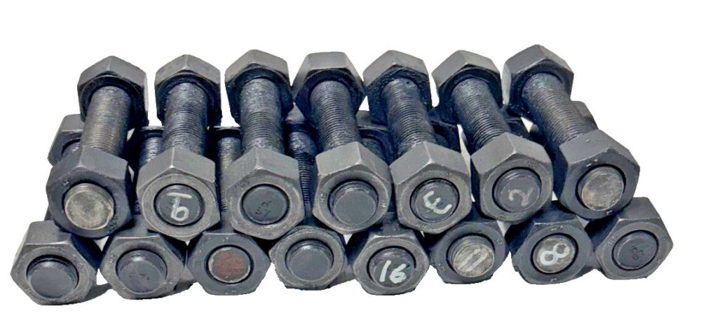 HIGHLAND THREADS 15 SETS OF 2 HEX NUTS AND STUD SIZE 1IN-8X7IN GRADE B7 2H