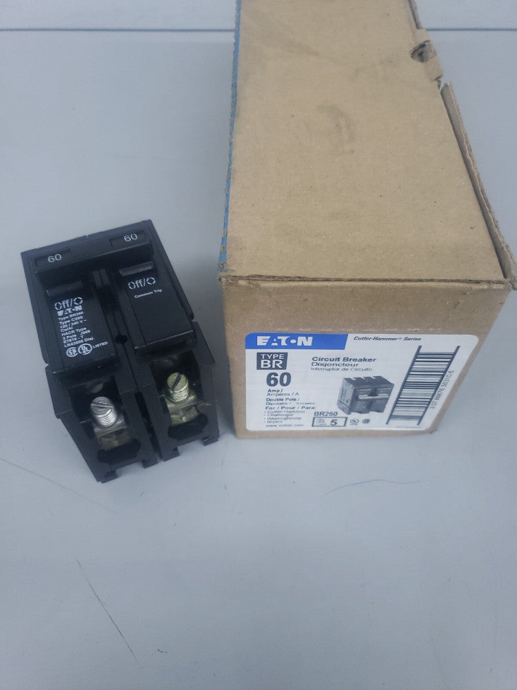 New In Box! Eaton BR 260 60Amp Double Pole Standard Trip Circuit Breaker