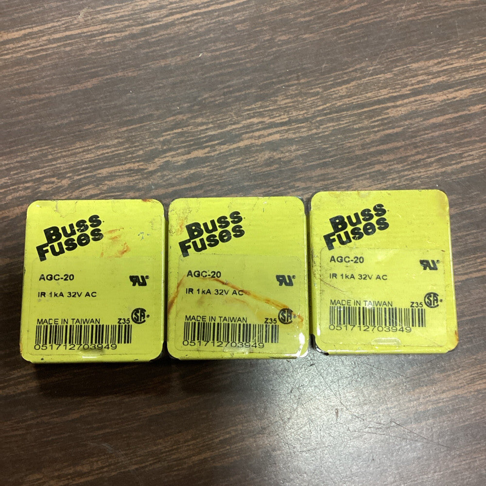 Buss Fuses AGC-20 Blade Fuses 20A, 15 Pieces