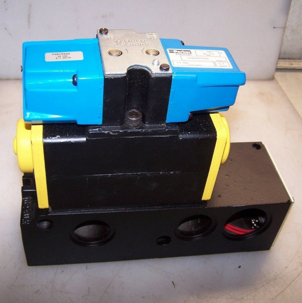 NEW PARKER PNEUMATIC ACTUATED SOLENOID VALVE WITH MANIFOLD 24 VDC  HHB4087522L