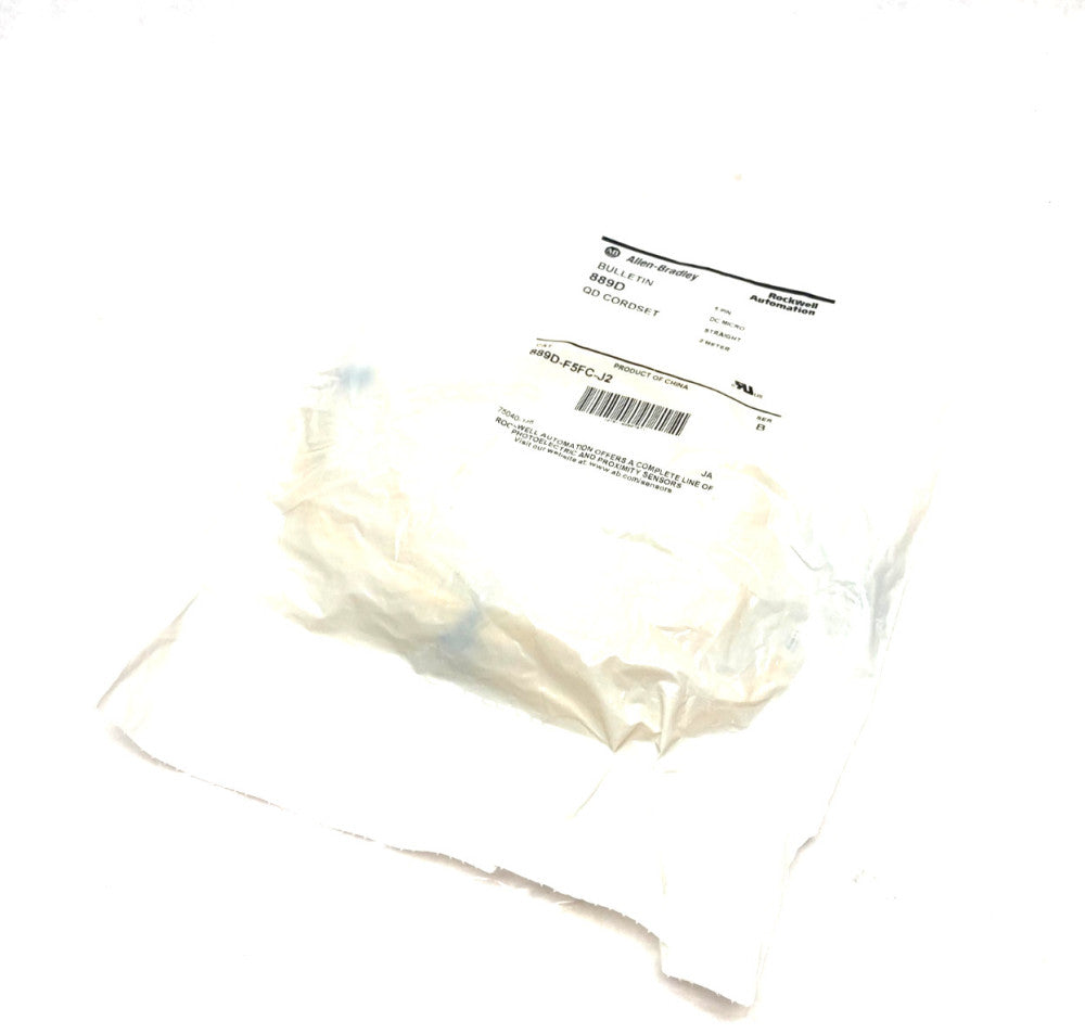 Allen Bradley 889D-F5FC-J2 Ser. B Straight QD/DC Micro Cordset 5-Pin 2m