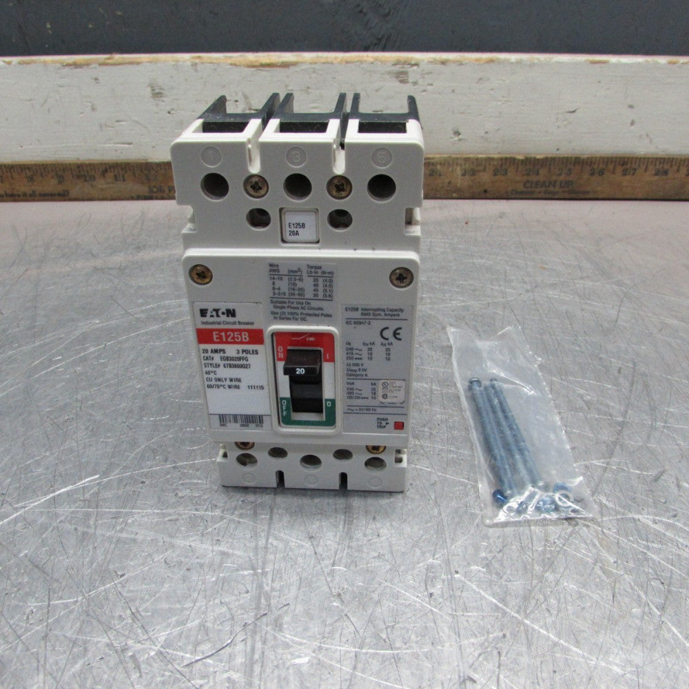 NEW! EATON EGB3020FFG , CIRCUIT BREAKER ,3P/ 20A/ 480V, N/NIB! MAKE OFFER!