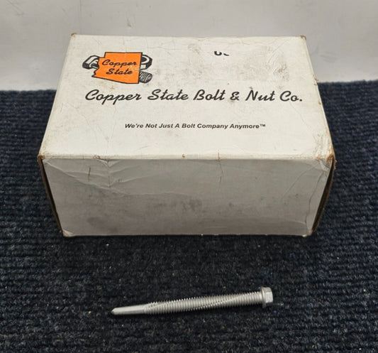 (100 PIECES) Copper State 1/4-20 X 3" Hex Head Self-Drilling Screw Zinc #5