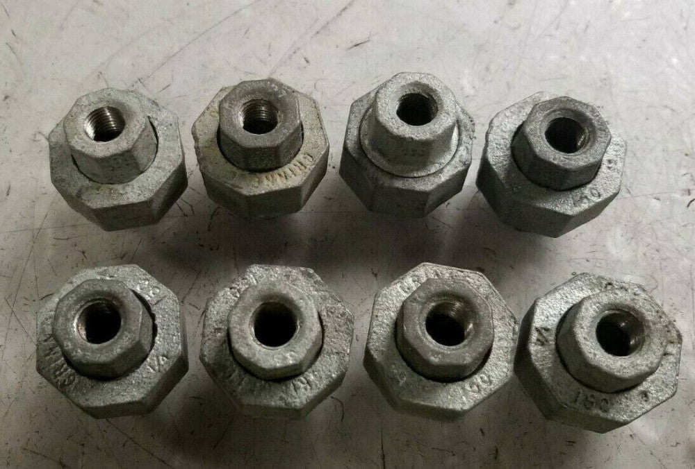 8) NEW GRINNELL 1/4" NPT CAST IRON PIPE UNION 150#  LOT OF 8