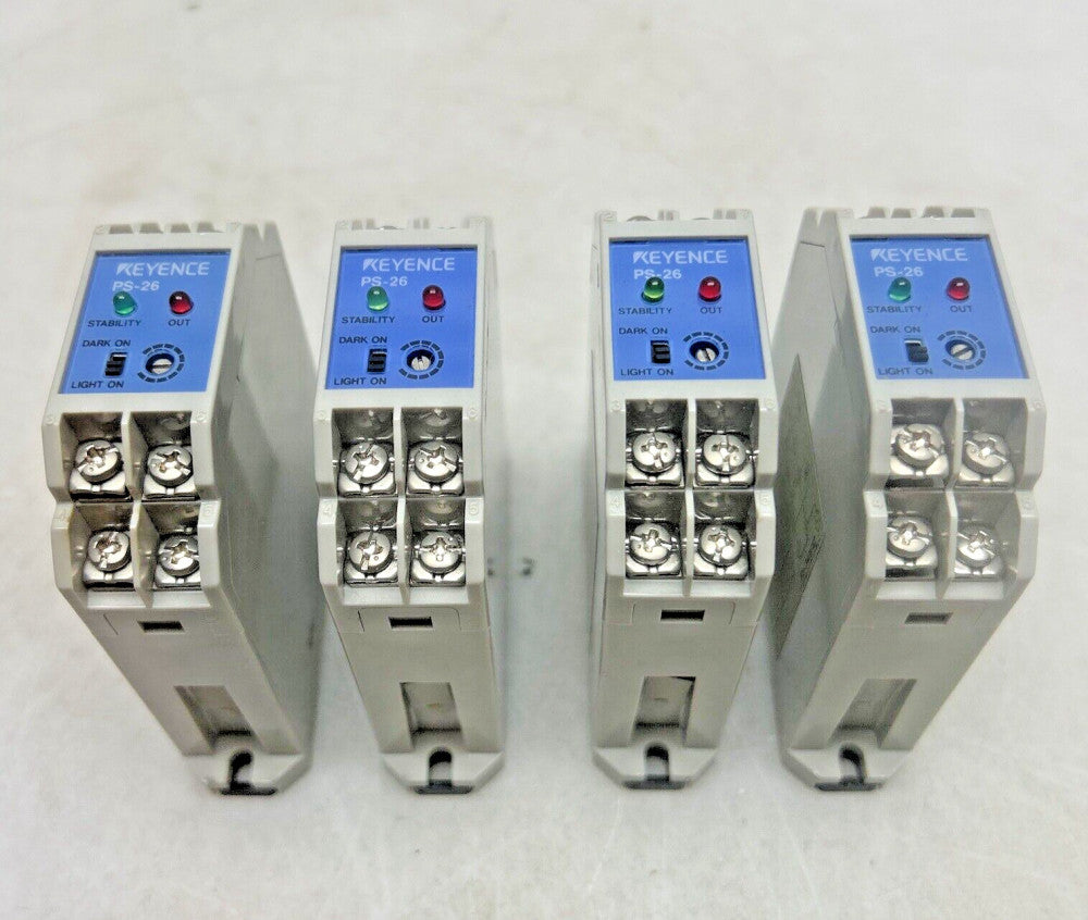4 Pack Keyence PS-26 Photoelectric Sensor Amplifier 85-240 Vac Used