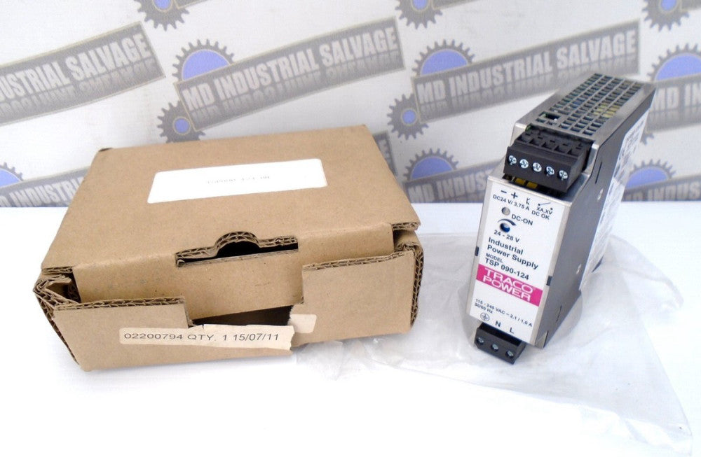TRACO POWER TSP090-124 BN - DIN RAIL POWER SUPPLY VAC IN: 85-284/ Out: 24-28 VDC