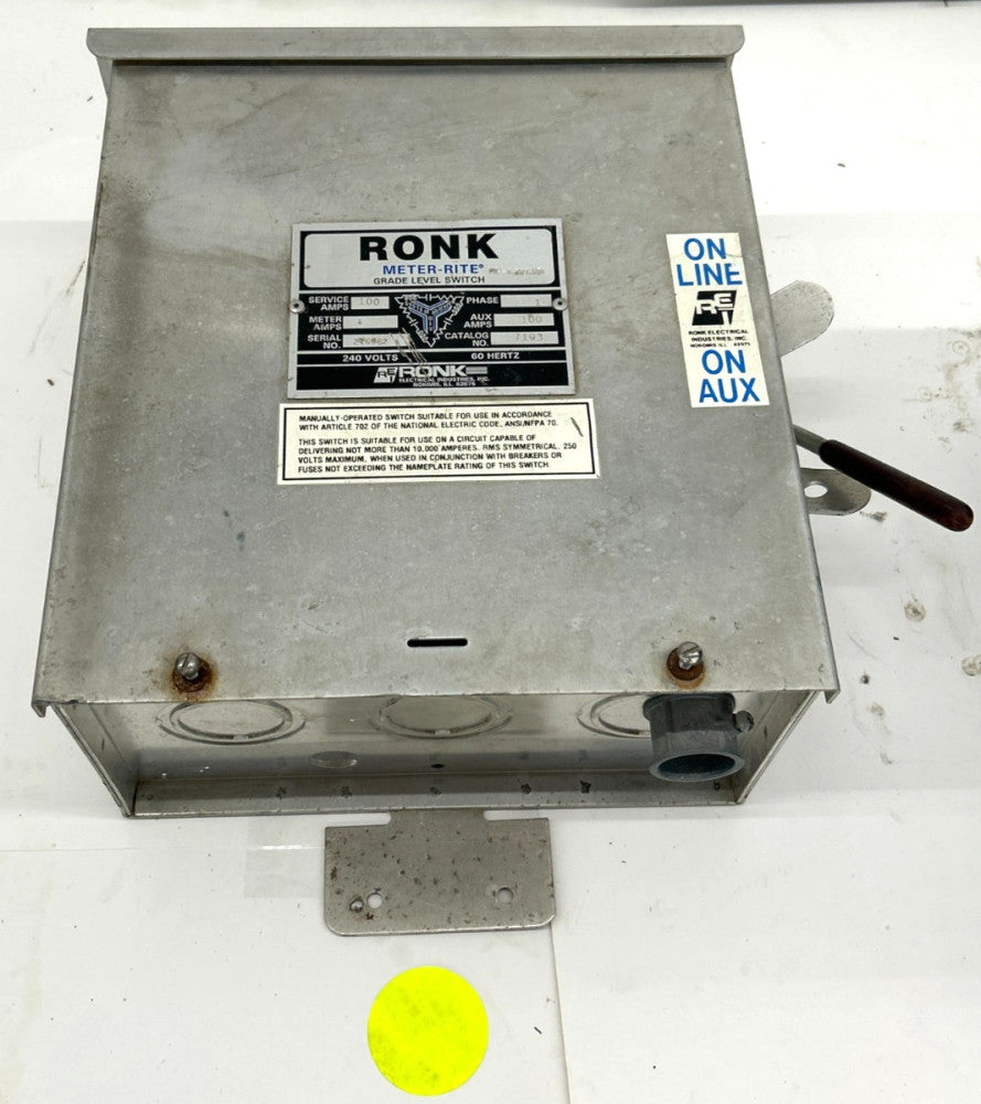 RONK METER-RITE GRADE LEVEL SWITCH 7103  TYPE 3R RAINPROOF ENCLOSURE 240VAC