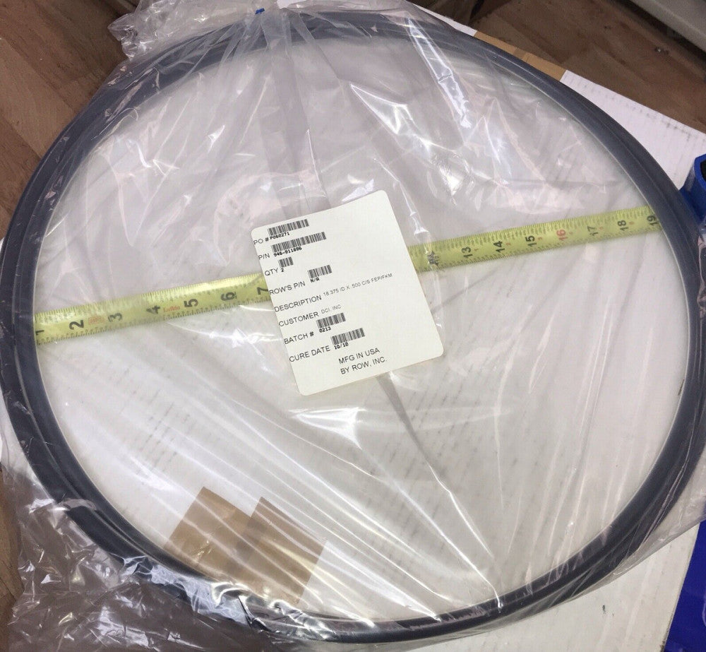 Lot of 2 Encapsulated O-Ring 18.375” ID x 19.375” OD x 0.500 C/S FEP/FKM