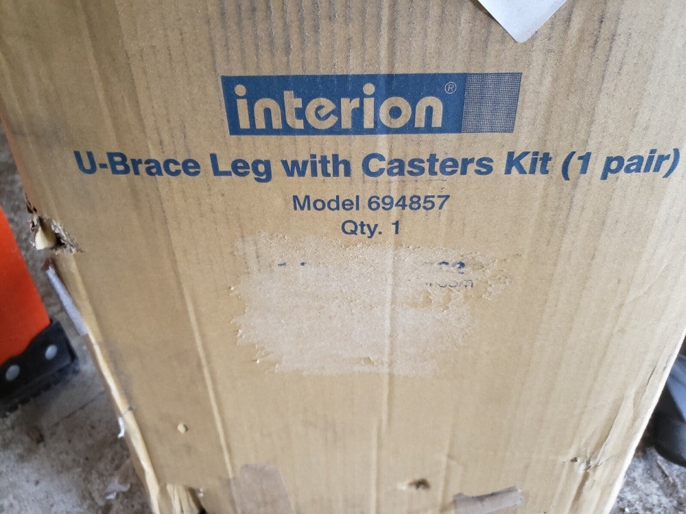 INTERION U-Leg Kit With Caster, 24"W x 16-3/4"H, 3" Dia Casters