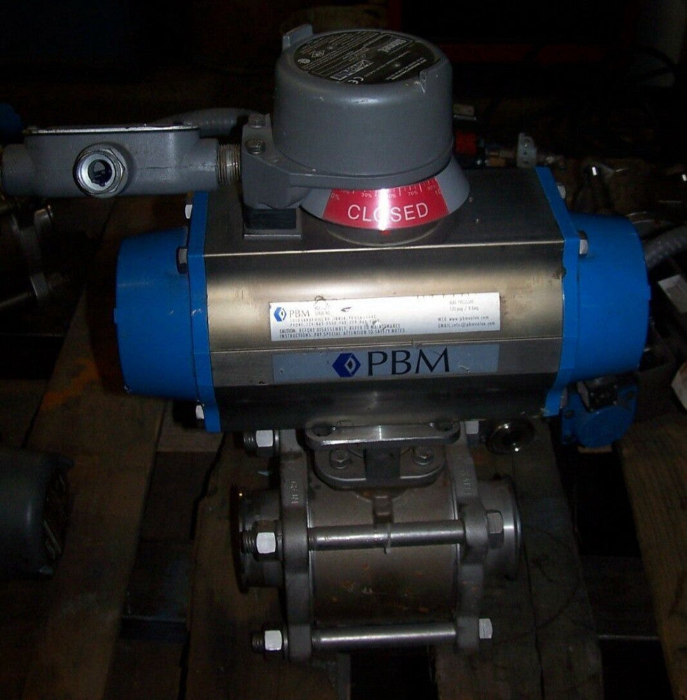PBM 3" STAINLESS SANITARY PNEUMATIC ACTUATED BALL VALVE CF3M  PAVBL453S--0125