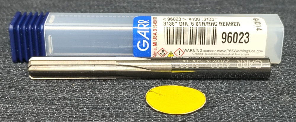 GARR .3135" 6 FLUTE STRAIGHT REAMER 3-1/4" OAL  96023
