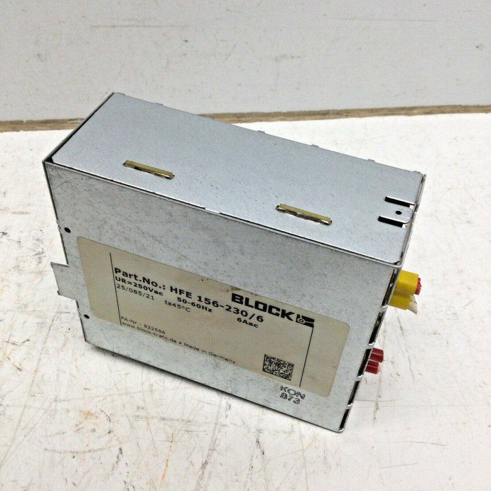 BLOCK HFE 156-230/6 Filter Suppressor, UR=250VAC 50-60Hz 6Aac