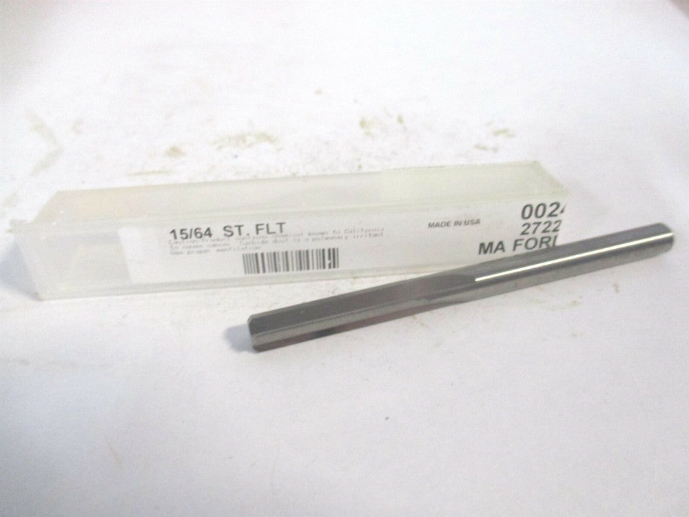 M.A. Ford (27223440) 15/64" x 1" x 3" Straight Shank Carbide 4Fl Chucking Reamer