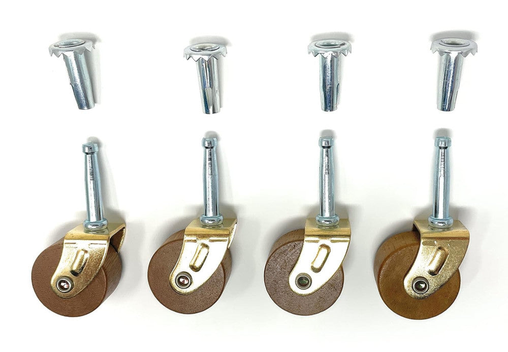 Metal Magery Medium 1 5/8" Hardwood Casters Pack of 4 Vintage Antique Black 