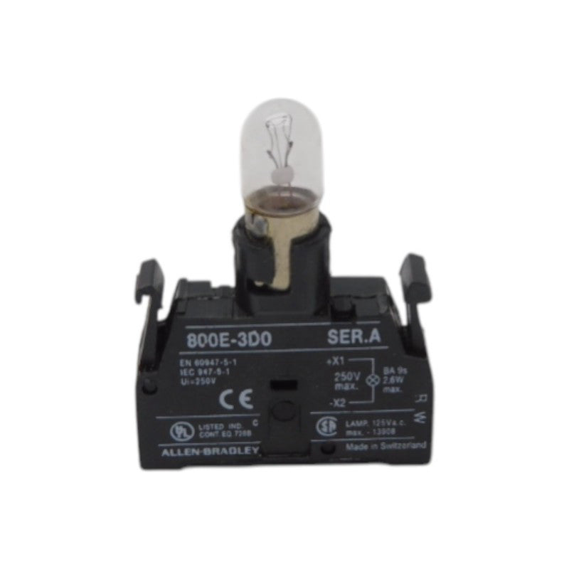 ALLEN BRADLEY 800E-3D0 SER. A 250V (W/BULB) NSNP