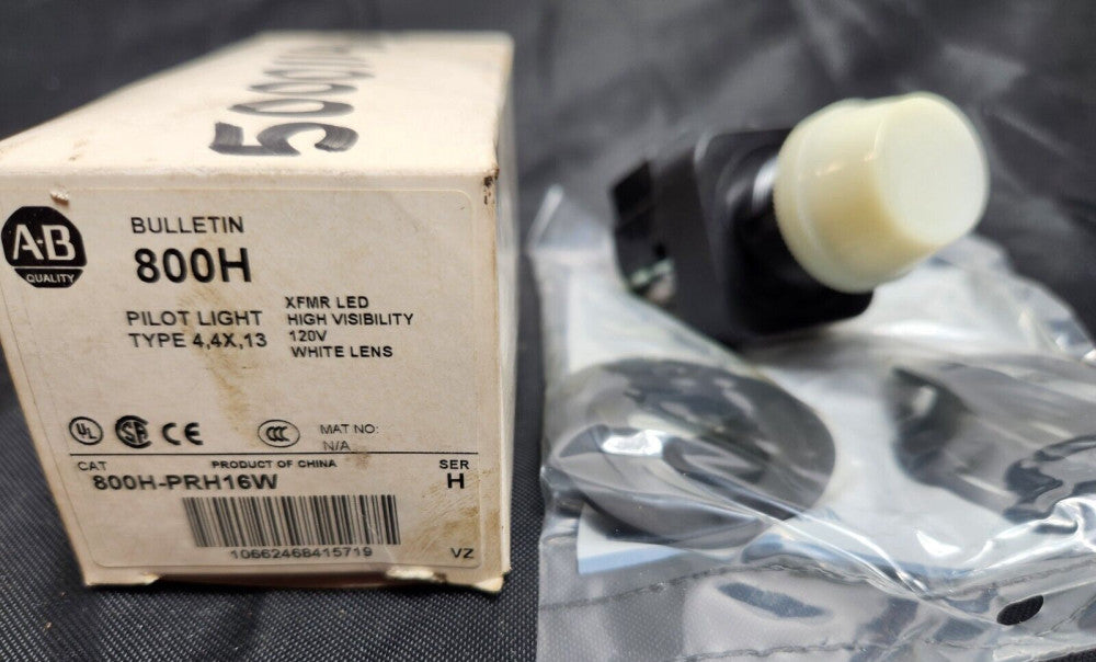Allen Bradley 800H-PRH16W Pilot Light Lamp W/White Lens HIGH VIS NEW