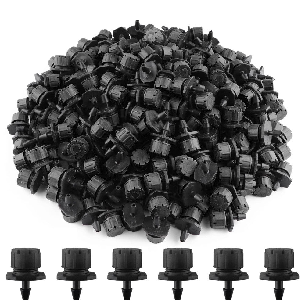 Kalolary 200Pcs Adjustable Irrigation Drippers, 1/4 Inch Barbed Drip Emitter ...
