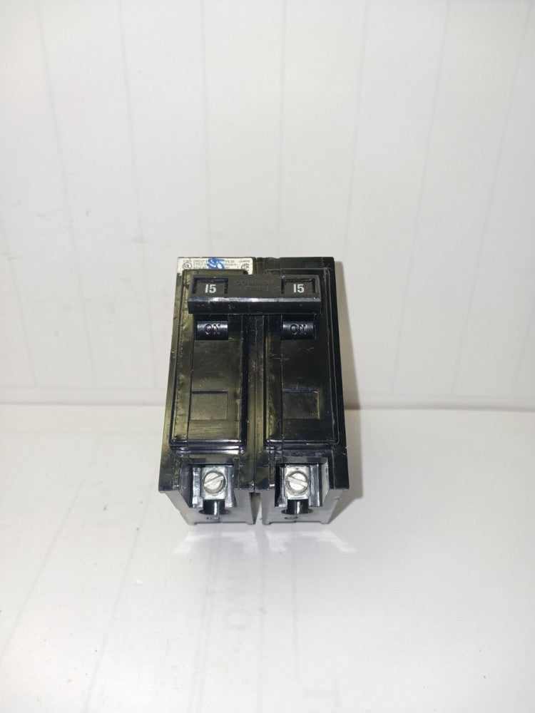CUTLER HAMER 15 AMP CIRCUIT BREAKER 2 POLE 120/240 VAC QUICKLAG BA215
