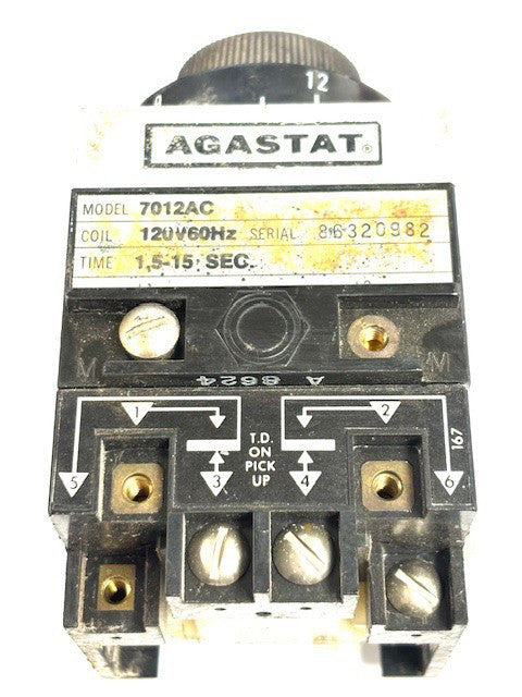 AGASTAT INDUSTRIAL ELECTROPNEUMATIC TIME RELAY 7012AC