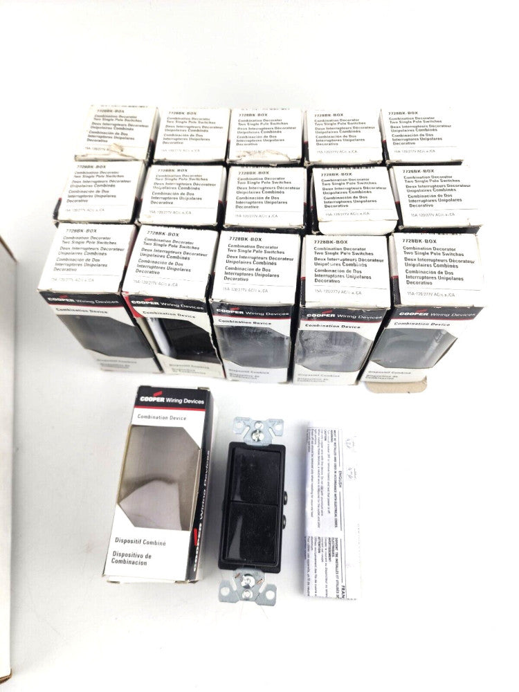 16pcs Lot Eaton Commercial Grade 7728BK-BOX Switch Deco Comb 15A 120/277V B