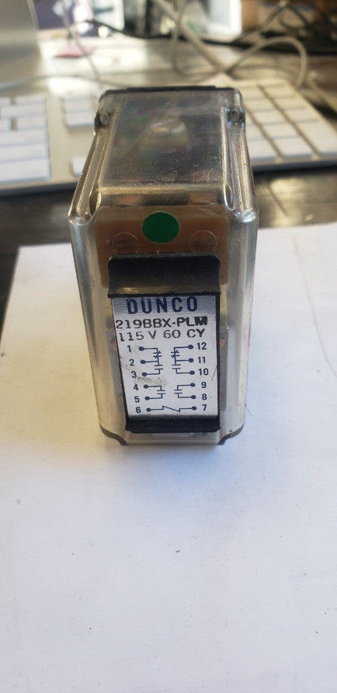 DUNCO RELAY 219BBX-PLM 115V VOLT 60CY 219BBXPLM  ( B1-2D)