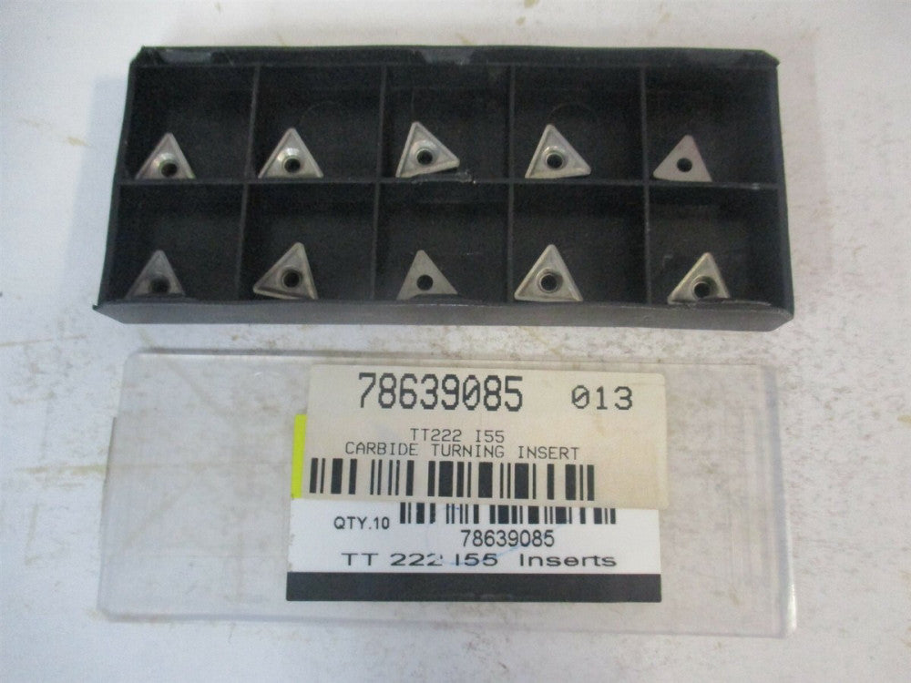(41784) TT222 I55 1/4" x 1/32" OAL Uncoated Carbide Turning Insert - Pack of 10