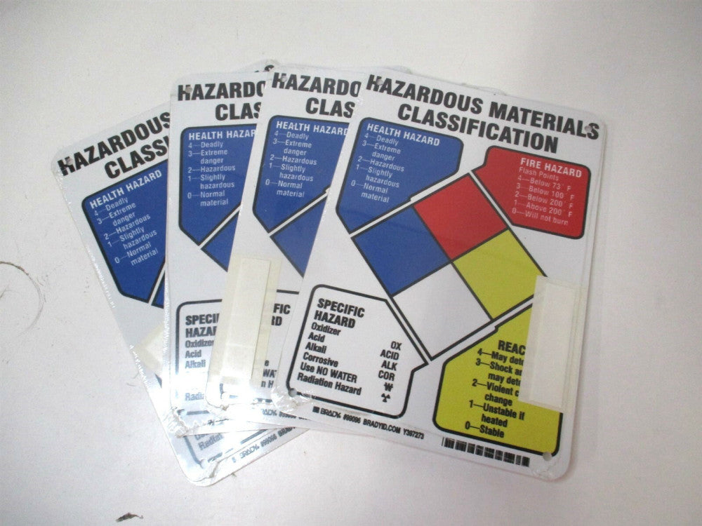 Brady (99096) 7 x 10 Hazardous Materials Classification w/ Round Corners - Qty 4