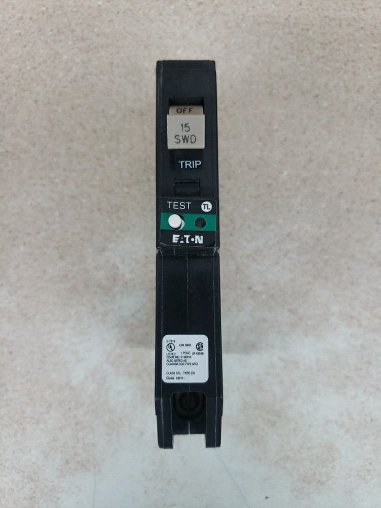 New Take Out Eaton 15 A 120/240 V- CHFP115AF 1 Pole AFCI Circuit Breaker