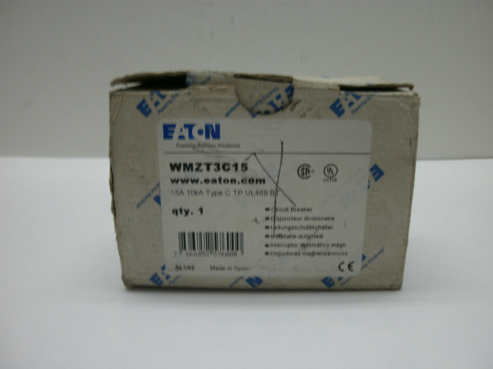 EATON WMZT3C15 CIRCUIT BREAKER 15 AMP 3 POLE 415V 50/60HZ 480Y/277V NEW IN BOX