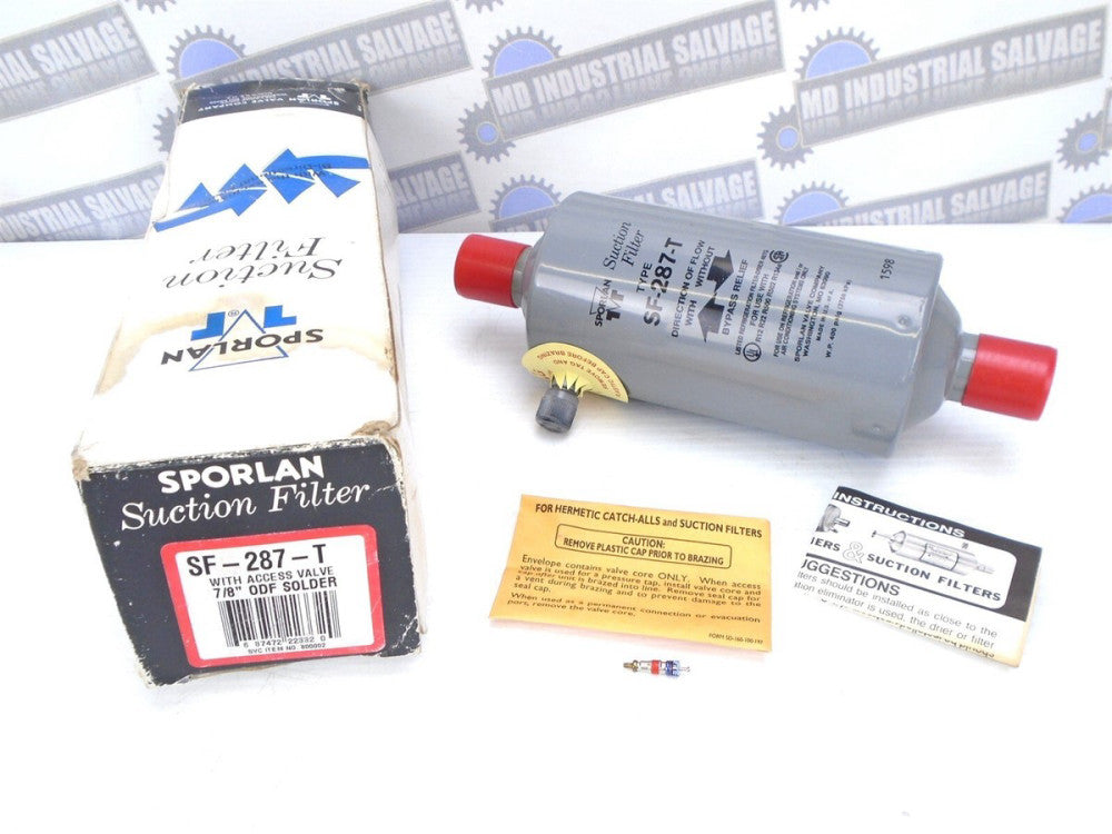 SPORLAN - SF-287-T - Suction Filter - 7/8 " ODF - w/ Bypass Relief (NEW in BOX)