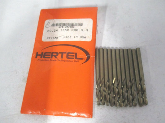 (74130766) #24 135° Spiral Flute Cobalt Screw Machine Drill Bit - Pack of 11 