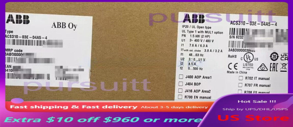 ACS310-03E-04A5-4 ABB Frequency Transformer New in Box 1pcs US Free TAX