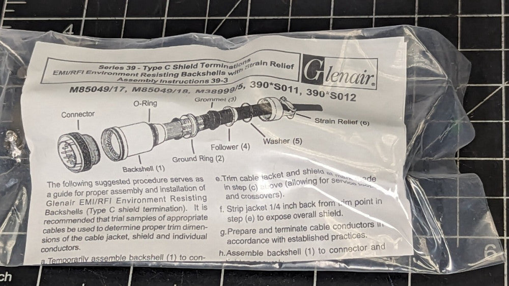 Glenair M85049/1815W03 Circular Strain Relief Cable Clamp Connector Size 15[A8BA